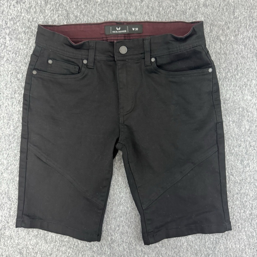 Nick Danger Men's Black Performance Golf Shorts W30 Stretch Casual Flat Front‎